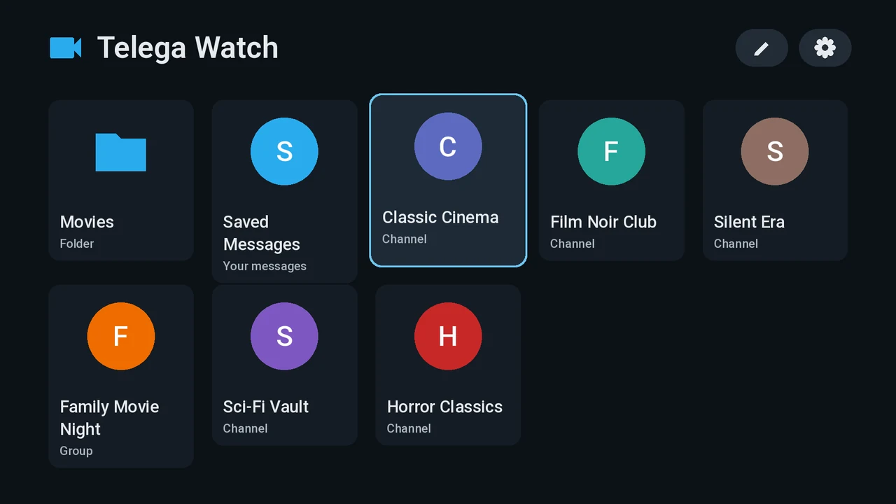 The home screen on the TV
