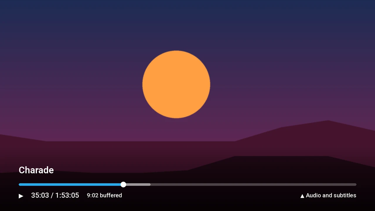 The player: screenshot from the TV